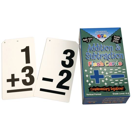 Learning Advantage™ Double Value Addition & Subtraction Vertical Flash Cards